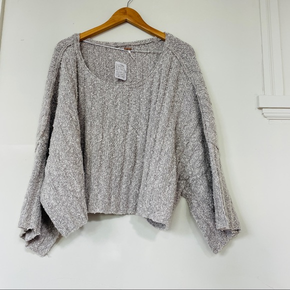 NWT Free People Good Day Pullover Sweater - Gray - Picture 5 of 7